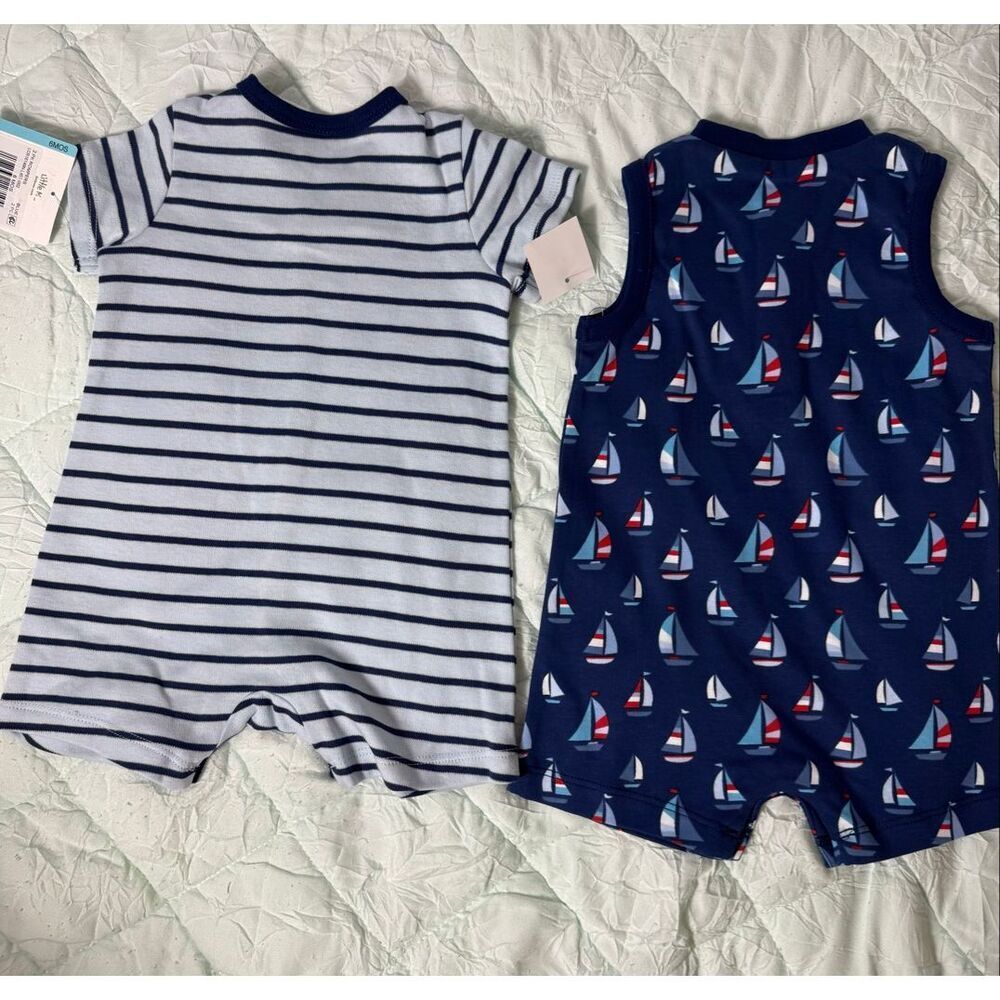 LITTLE ME INFANT BOYS 9 Month 2 Sets of -2 Pack Rompers. - Picture 3 of 8